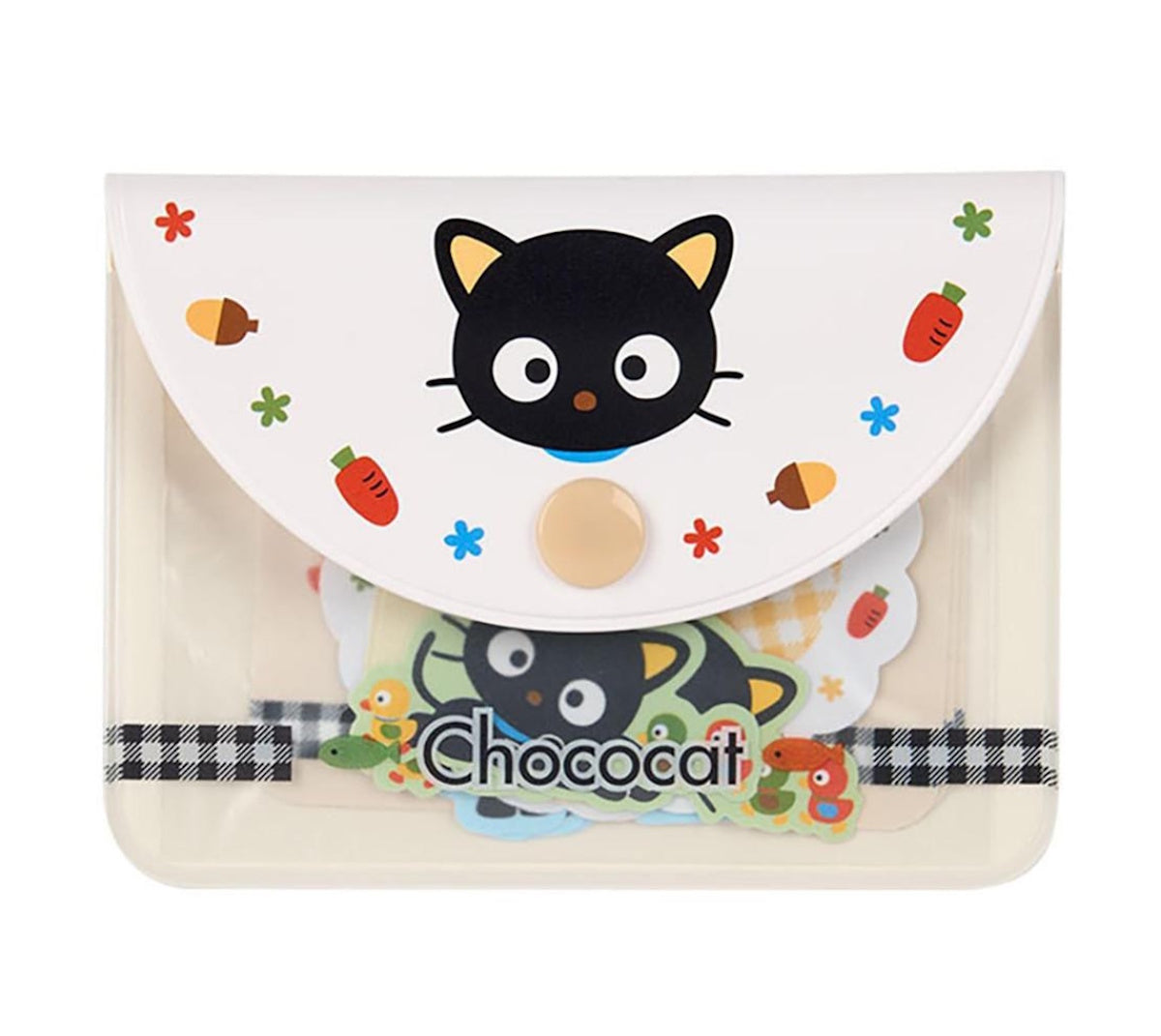 Chococat Stickers in Plastic Case Purse