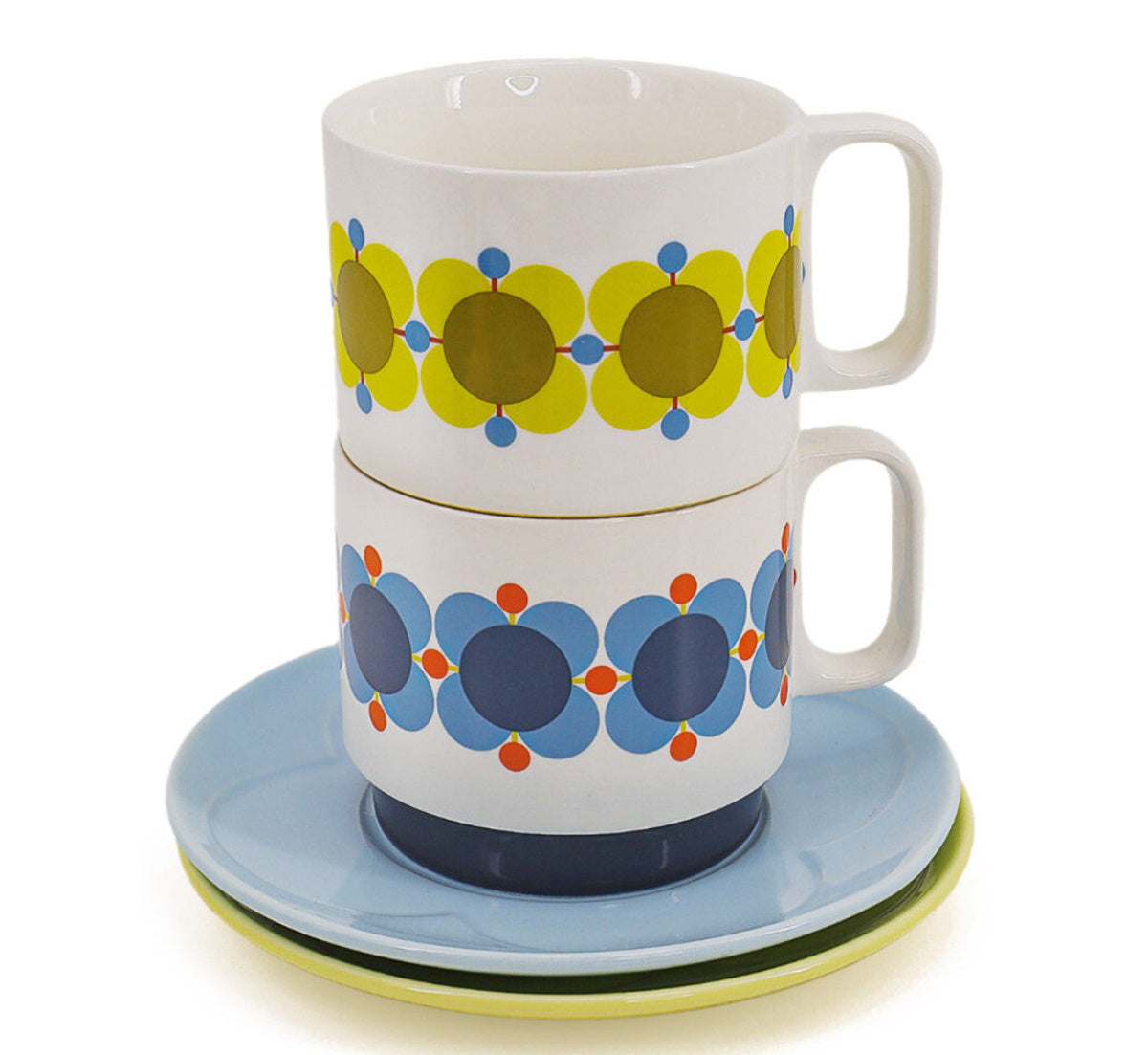 Orla Kiely Ceramic Tea Cup & Saucer Set - Atomic Flower