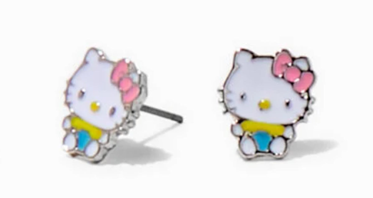 Hello Kitty Metallic Earrings for Pierced Ears