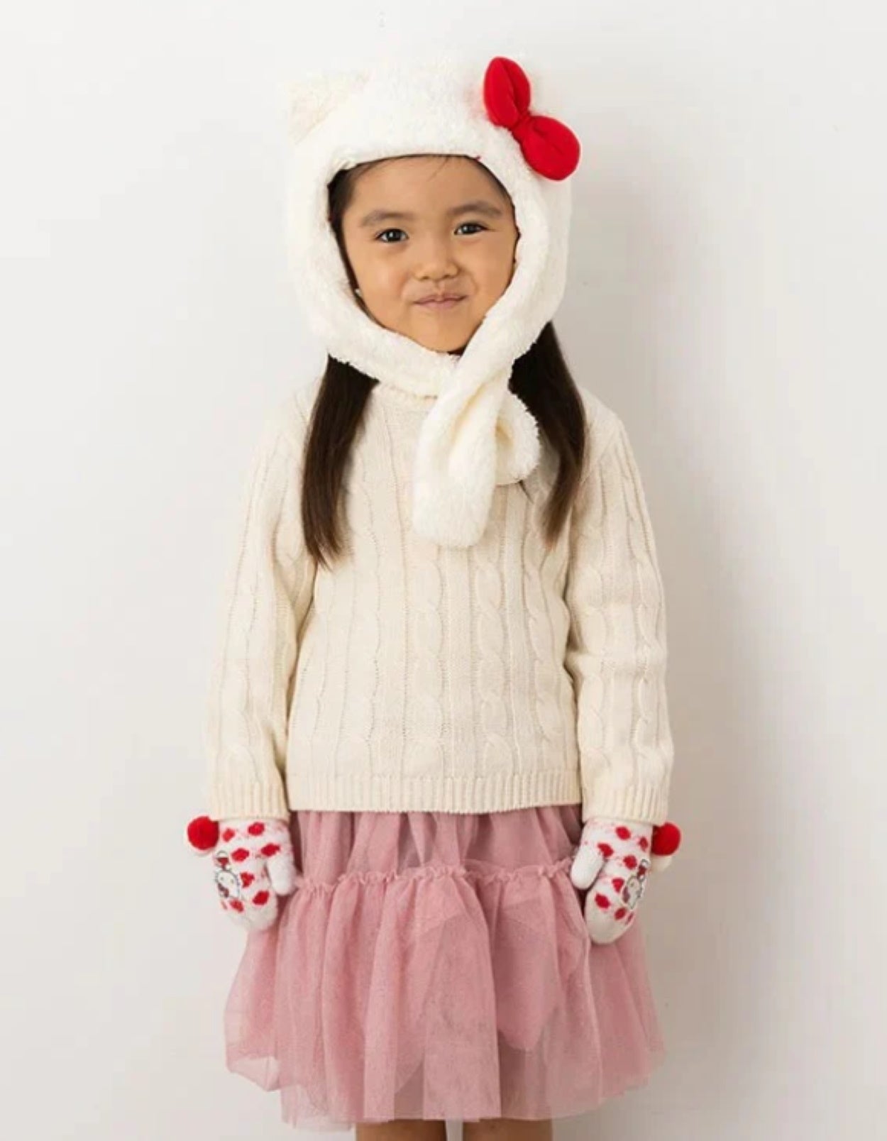 Hello Kitty Fluffy Hooded Scarf - Kids