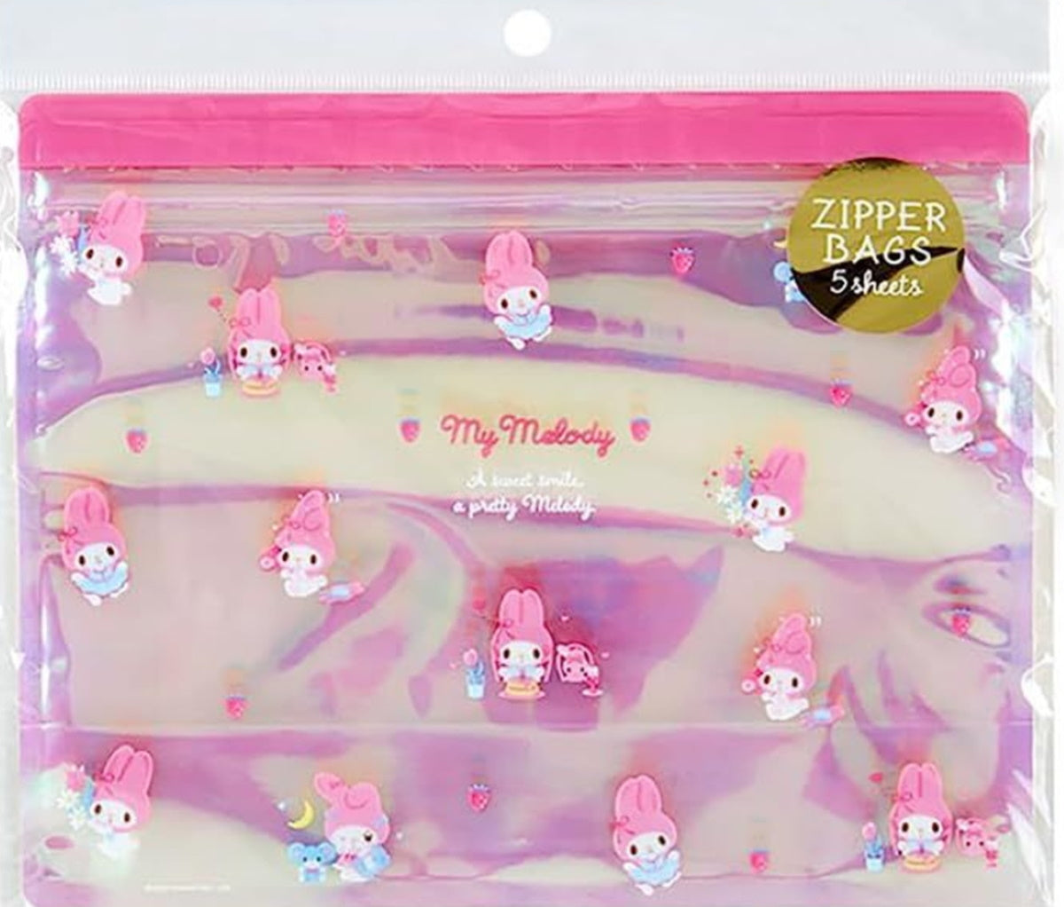 My Melody 5 Pc Vinyl Cases Slide Zip