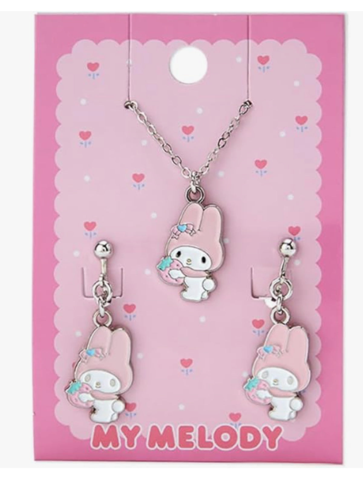 Sanrio Metallic Accessory Set Necklace & Clip-On Earrings - My Melody