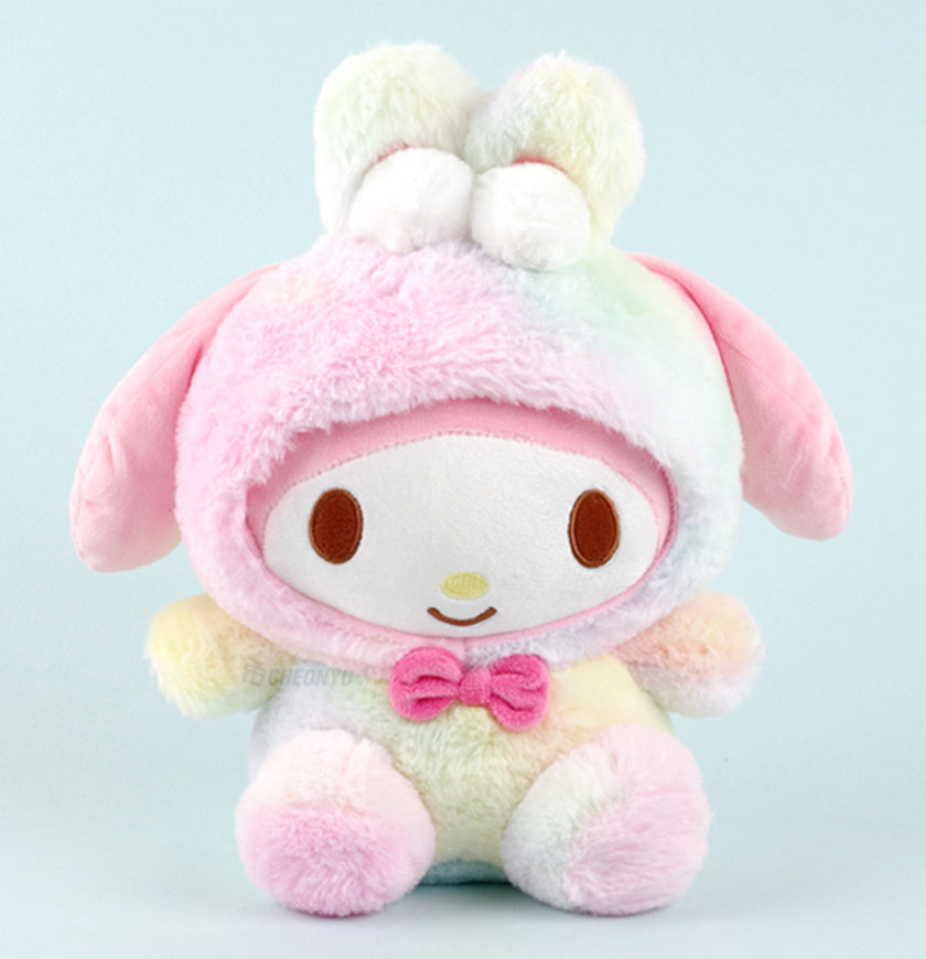 Sanrio Fluffy Bunny Rainbow My Melody Plush