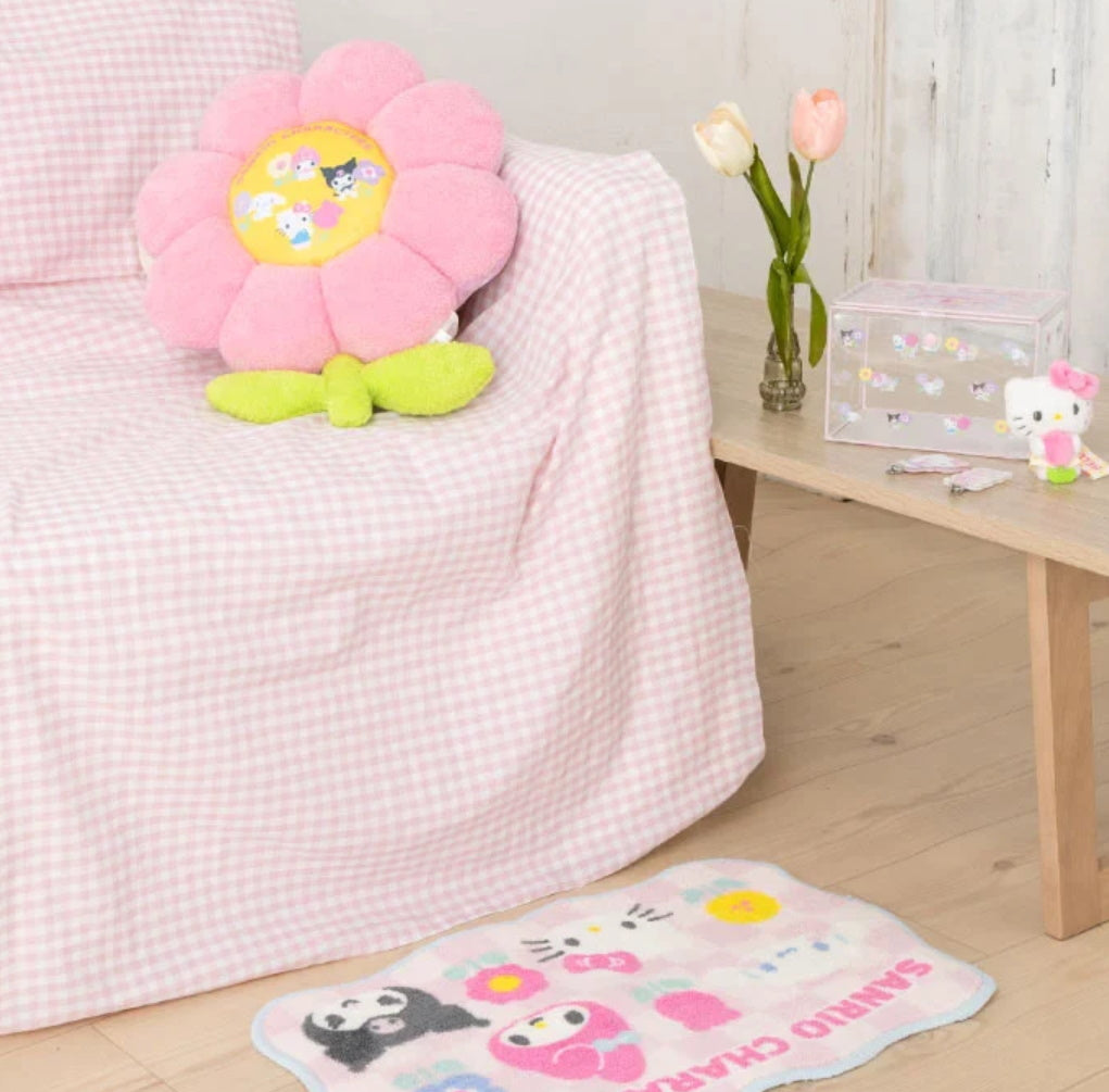 Sanrio Characters Mini Room Rug  Pastel Checker