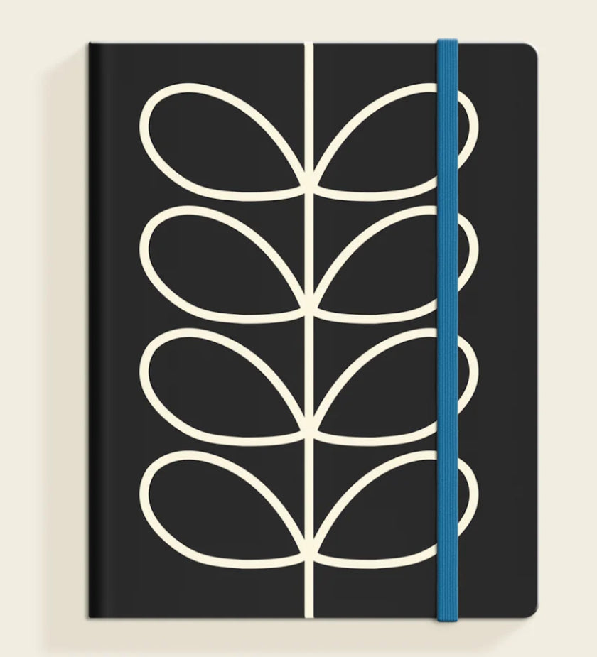 Orla Kiely A4 Notebook Linear Stem Lead Grey/Black