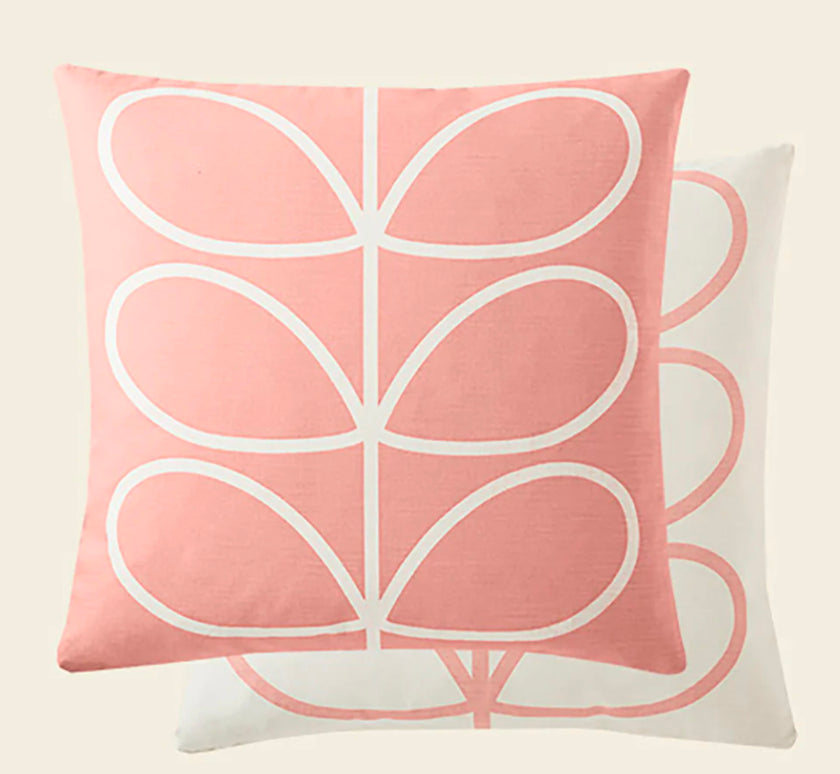 Orla Kiely Large Linear Stem  Cushion & Cover - Rose Pink