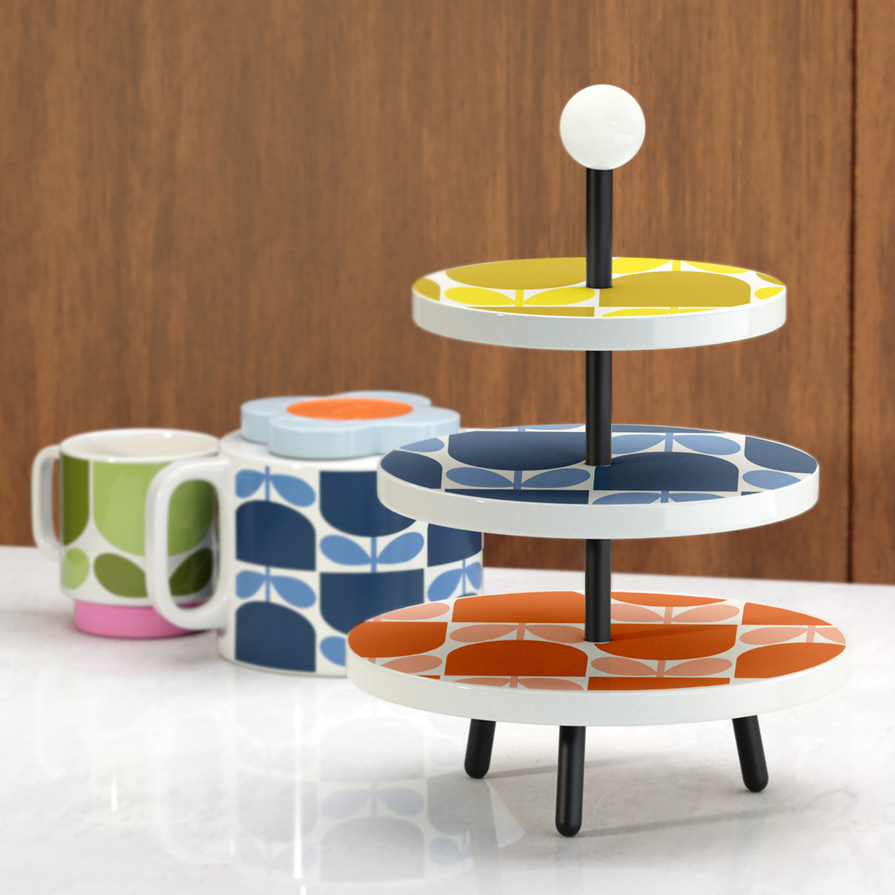 Orla Kiely Block Flower Cupcake Stand