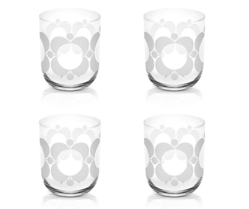 Orla Kiely Atomic Flower Set of 4 Water Glasses Tumblers