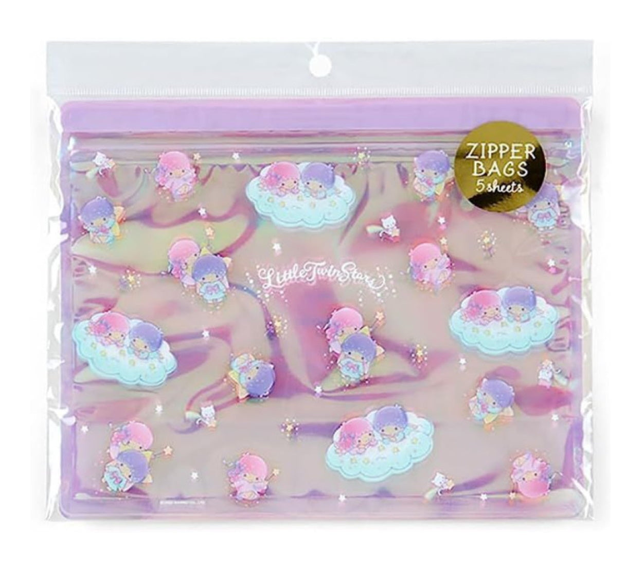 Sanrio Little Twin Stars Set of 5 PVC Zipper Storage Case Bag