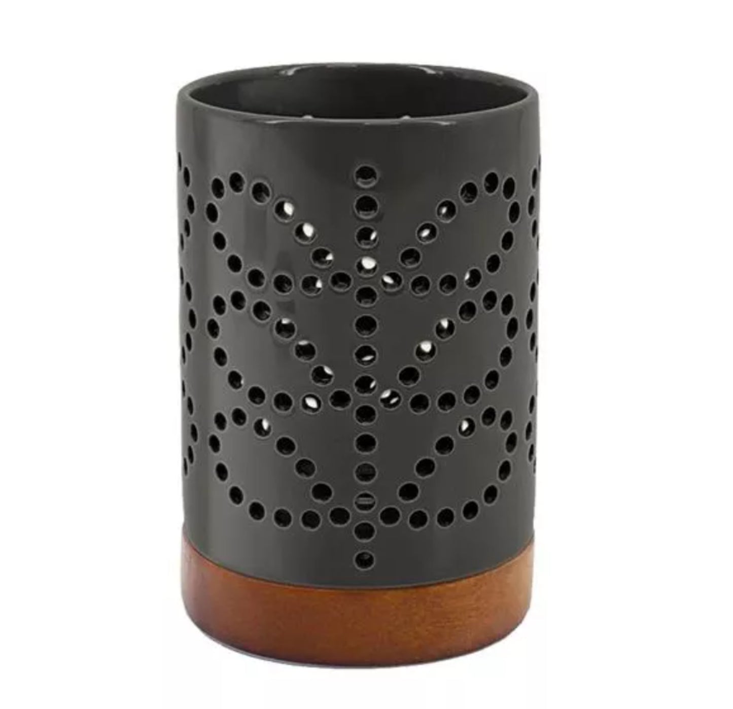 Orla Kiely Large Ceramic Candle Holder (Slate/Black)