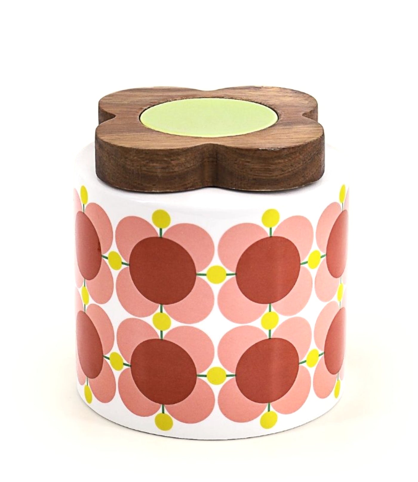 Orla Kiely Ceramic Atomic Flower Storage Jar - Bubblegum