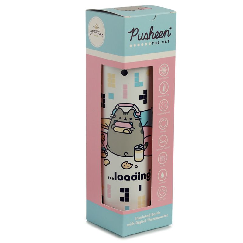 Pusheen Travel Mug with Digital Thermometer