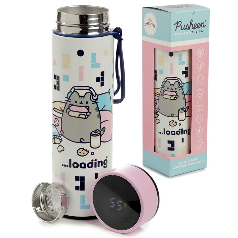 Pusheen Travel Mug with Digital Thermometer